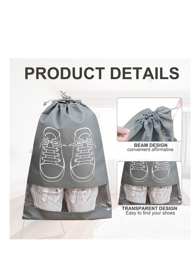 Generic - Large Shoe Storage Bags – Dustproof Drawstring Shoe Bags with Transparent Opening, Portable Waterproof Organizers for Daily Use & Travel, 2 Pieces in Various Colors - Image 1