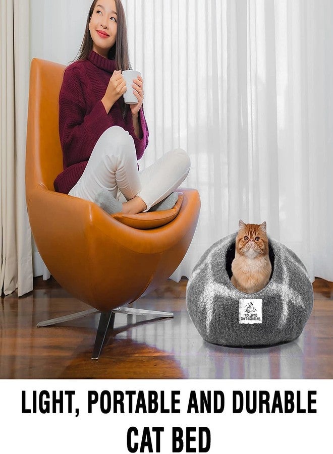Woolygon Luxurious Eco-Friendly Merino Wool Cat Cave Bed - Foldable Hideaway Pod for Indoor Cats - Premium Felt Kitten Beds - Covered Cat House for Ultimate Cozy Comfort by Woolygon - Image 5