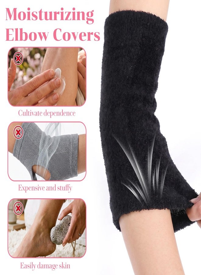 Classicseali 2 Pairs Elbow Pads for Women,Elbow Moisturizing Sleeve,6.9 X 3.7 in Soft Gel Elbows Protector Sleeve for Spa Moisturizing Dry Cracked Skin Care,Pink & Black - Image 4