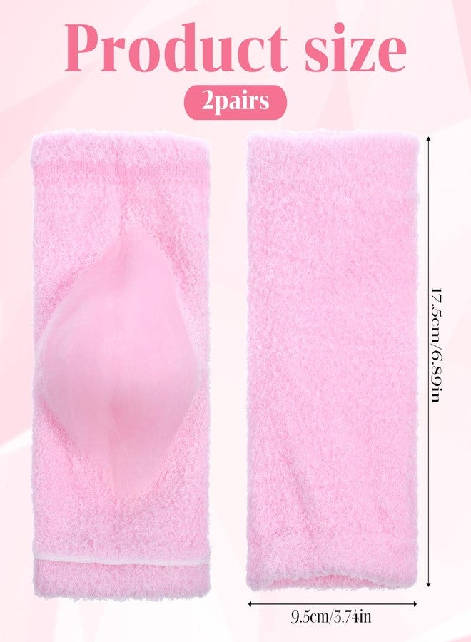 Classicseali 2 Pairs Elbow Pads for Women,Elbow Moisturizing Sleeve,6.9 X 3.7 in Soft Gel Elbows Protector Sleeve for Spa Moisturizing Dry Cracked Skin Care,Pink & Black - Image 2