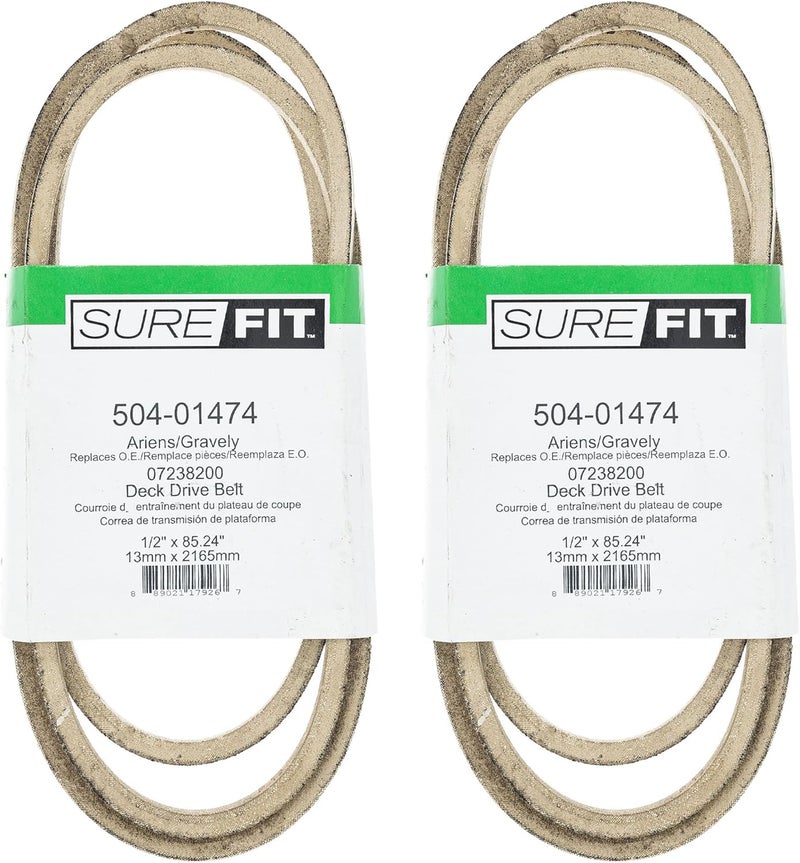 Surefit SureFit 85516 Deck Drive Belts Replacement for Gravely 07238200 07227700 07221500 50 Cut ProRide 150 36 50 2 Pack - Image 1