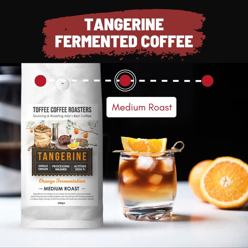 Toffee Coffee Roasters | Tangerine: Orange Fermented Coffee | 100% Arabica | Medium Roast | Grounded Coffee Notes: Orange and Citrus Notes | Grind: Moka Pot| Freshly Roasted | 250 gm - Image 2