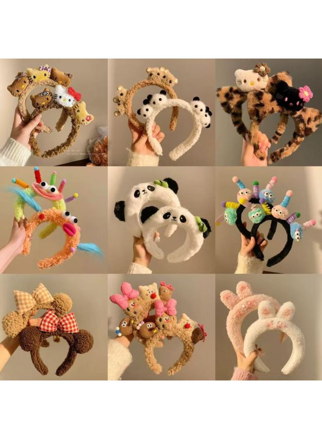 Animal Ear Headbands 5991 fried rabbit headband-rose red Halloween Costume Accessories Cute Fancy Headwear for Girls & Women - Image 2