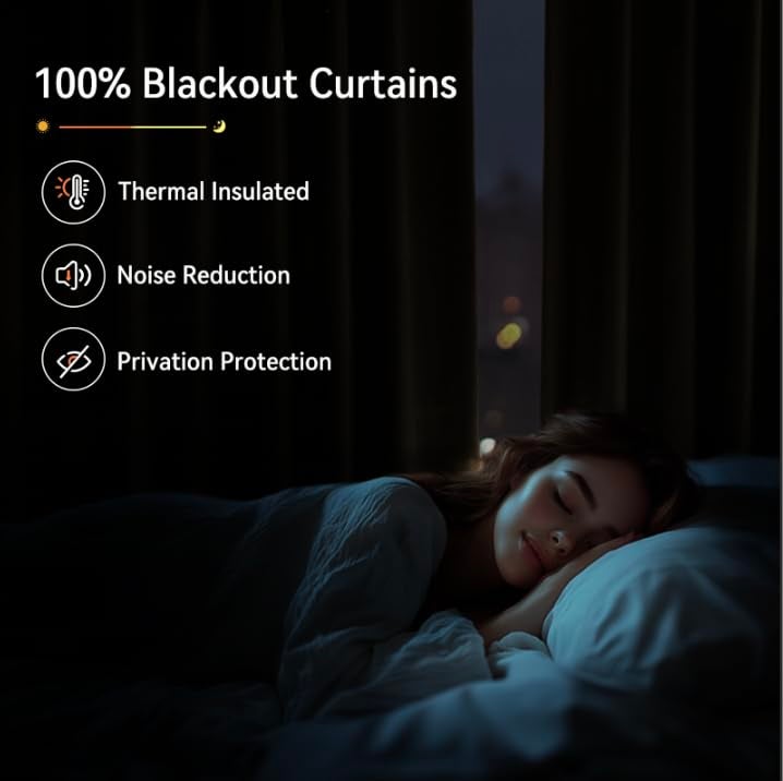 100% Blackout Shield Linen Look Textured Pinch Pleated Curtains Blackout Drapes 84 Inch Long 2 Panels Set, Cream Blackout Curtains for Bedroom & Living Room, 40" W x 84" L - Image 2