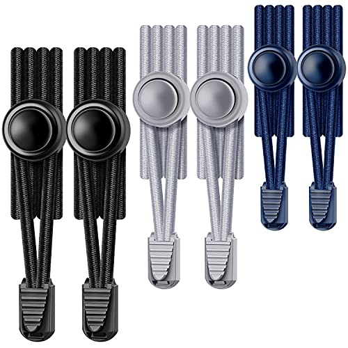 UpUGo Elastic Shoe Laces, 3 Pairs No Tie Shoe Laces Tieless for Kids, Adults, Elderly, One Size Fit All - Image 1