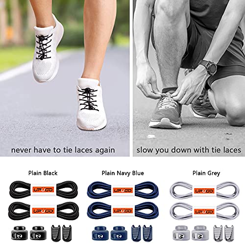 UpUGo Elastic Shoe Laces, 3 Pairs No Tie Shoe Laces Tieless for Kids, Adults, Elderly, One Size Fit All - Image 2