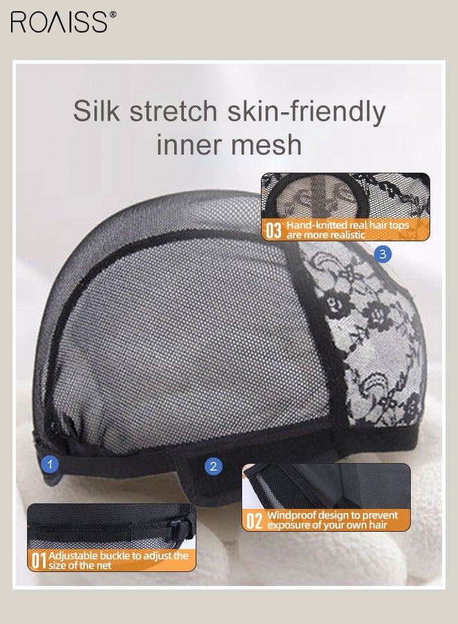 رويس باروكة شعر مستعار للرجال، شعر مستعار أسود طبيعي قطع شعر مستعار أسود قصير شعر مستعار بشري حقيقي للرجال لتغطية الشعر الأبيض أو المتساقط، وصلات شعر مصنوعة يدويًا للارتداء اليومي - Image 5