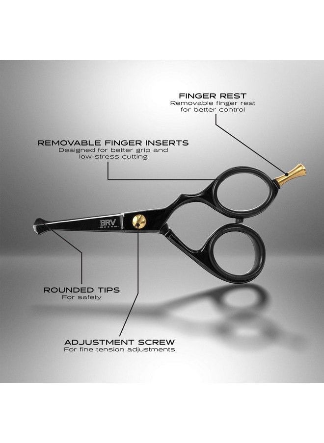 BRV MEN German Steel Roundedtip Scissors 4.2" Titanium Plated Hammer Forged 100% Stainless Steel Beard Mustache Nose Hair Ear Hair Trimming Professional Grooming Scissors (Black)  - Image 5