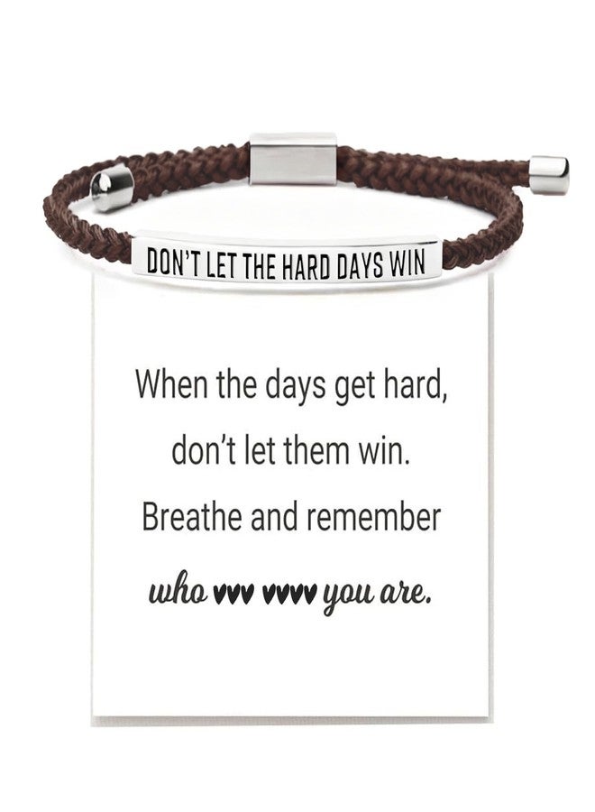 Frodete Dont Let The Hard Days Win Bracelet Inspirational Gifts for Women Adjustable Braided Tube Bracelet Gifts for Friends - Image 1