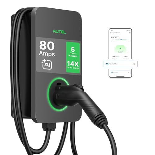 Autel MaxiCharger Level 2 Electric Vehicle (EV) Charger, up to 80 Amp Fast Charging EV Charger Level 2, Integrated Cloud with AI, Indoor/Outdoor Charging Stations J1772, Hardwired - Image 1