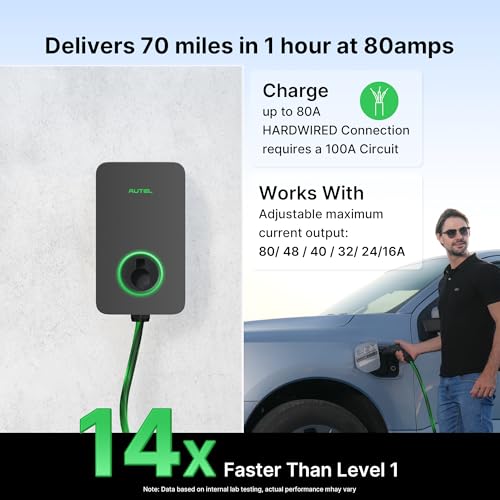 Autel MaxiCharger Level 2 Electric Vehicle (EV) Charger, up to 80 Amp Fast Charging EV Charger Level 2, Integrated Cloud with AI, Indoor/Outdoor Charging Stations J1772, Hardwired - Image 2