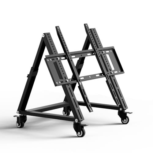 Duiliuu Low Height Mobile TV Stand, Low TV Stand with Wheel for 26-65 inch TV, Hight Adjustable, 36° -68° Adjustable Viewing Angle,Max 50KG, Vesa 600×500, Confidence Monitor Stand - Image 1