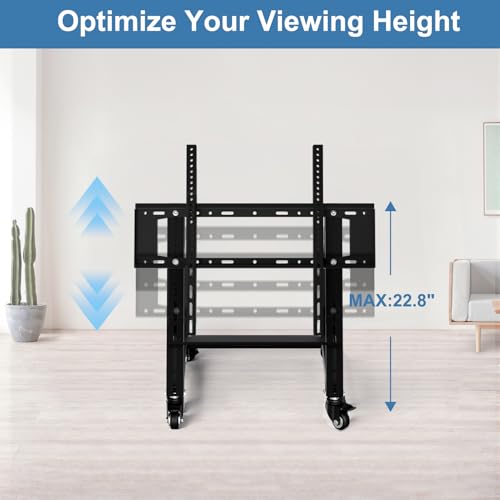 Duiliuu Low Height Mobile TV Stand, Low TV Stand with Wheel for 26-65 inch TV, Hight Adjustable, 36° -68° Adjustable Viewing Angle,Max 50KG, Vesa 600×500, Confidence Monitor Stand - Image 5