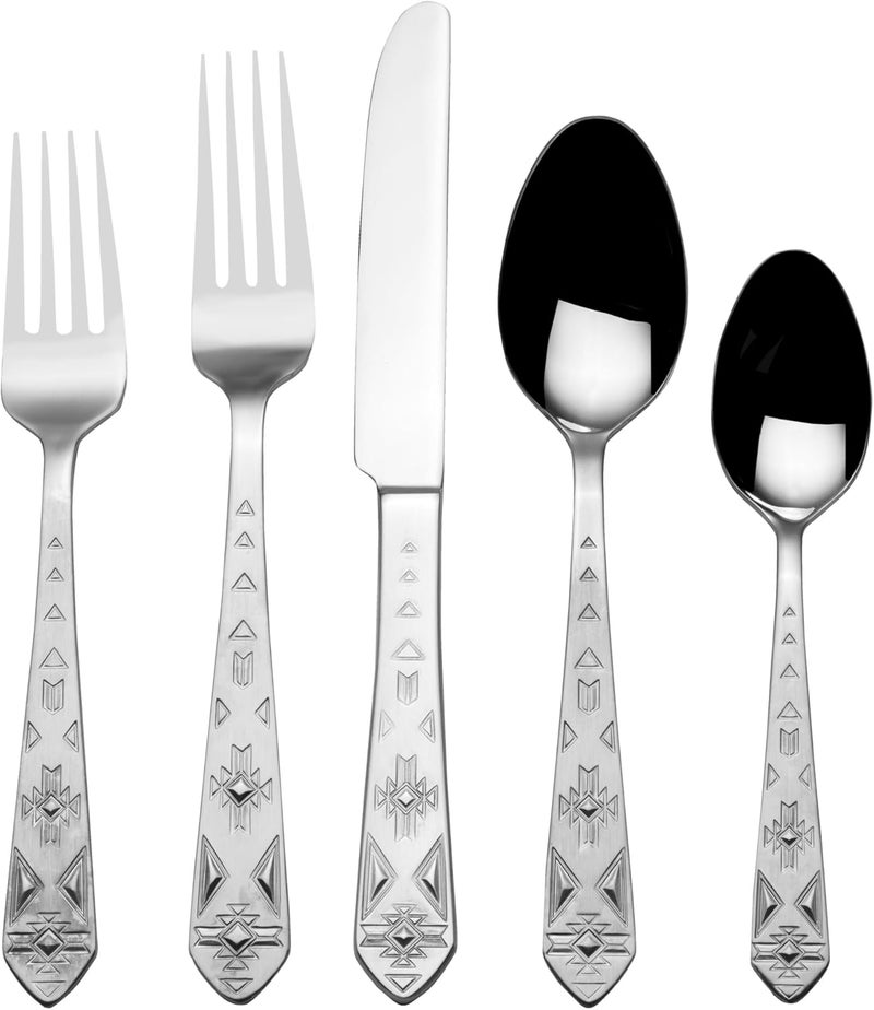 Towle Everyday Pueblo 20Piece Stainless Steel Flatware Set Service for 4 - Image 1