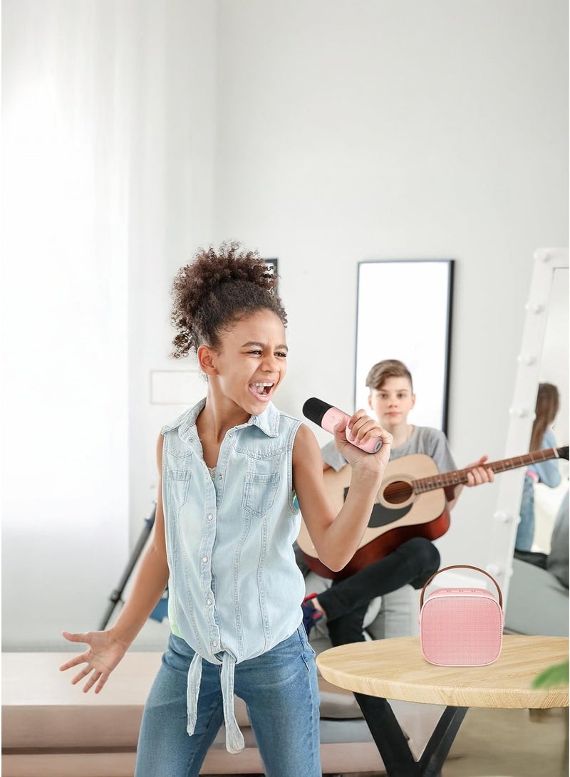 K1 Bluetooth Stereo Speaker with Microphone – Live Karaoke, Wireless Audio, Portable Mini Speaker, Built-in 800–1000mAh Rechargeable Battery, High SNR ≥100dB (K1PINK) - Image 2