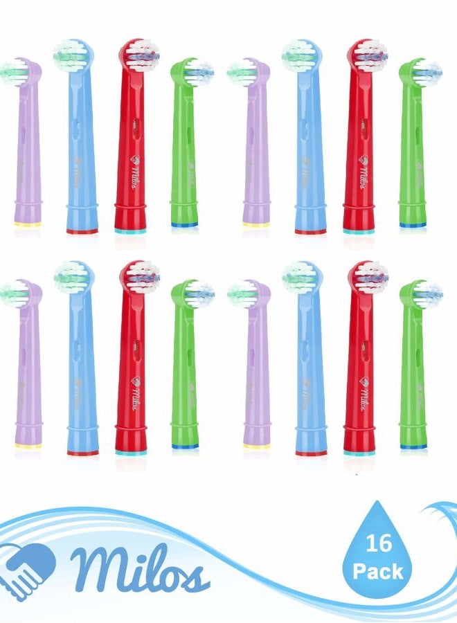 Milos Replacement Heads Compatible with Oral B - Kids Replacement Heads Extra Soft Bristles, Fits for Electric Braun Brush Heads, Refill for Vitality Precision Sensitive and Clean Triumph(16 Pack) - Image 2
