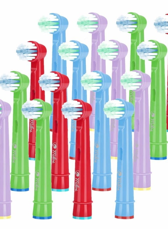 Milos Replacement Heads Compatible with Oral B - Kids Replacement Heads Extra Soft Bristles, Fits for Electric Braun Brush Heads, Refill for Vitality Precision Sensitive and Clean Triumph(16 Pack) - Image 1