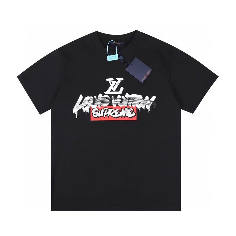 SUPREME 26FW New Trendy SUP American Retro Letter Print All-Match Short Sleeve T-Shirt - Image 1