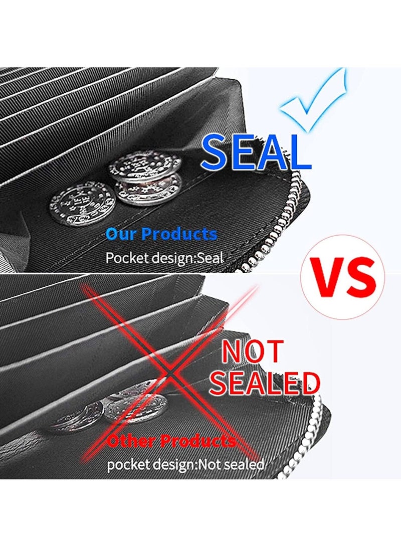 BVEI'S Business Card Holder Wallet | Faux Leather with Button Closure Pocket Friendly Card Case Organizer for Men & Women | 11 Card Compartments RFID Blocking Credit, Debit, ID & Coins | Black - Image 4