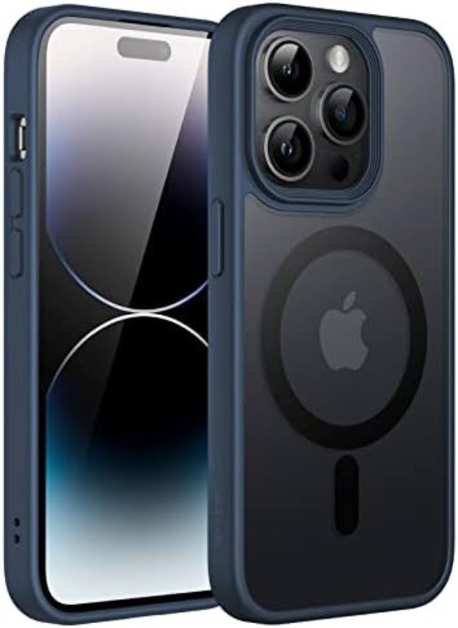 جي تيك غطاء JETech المغناطيسي لهاتف iPhone 14 Pro Max مقاس 6.7 بوصة، ظهر شفاف مطفي نحيف مقاوم للصدمات مع MagSafe، أسود - Image 3