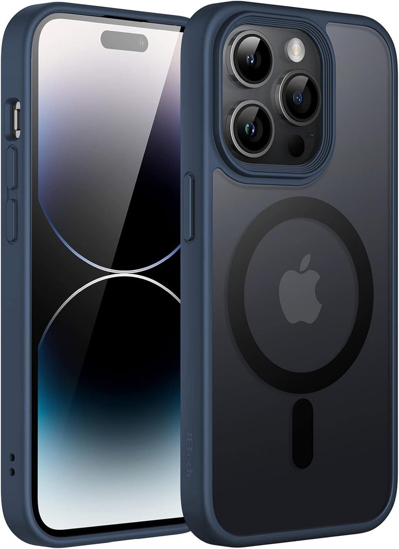 جي تيك غطاء JETech المغناطيسي لهاتف iPhone 14 Pro Max مقاس 6.7 بوصة، ظهر شفاف مطفي نحيف مقاوم للصدمات مع MagSafe، أسود - Image 1