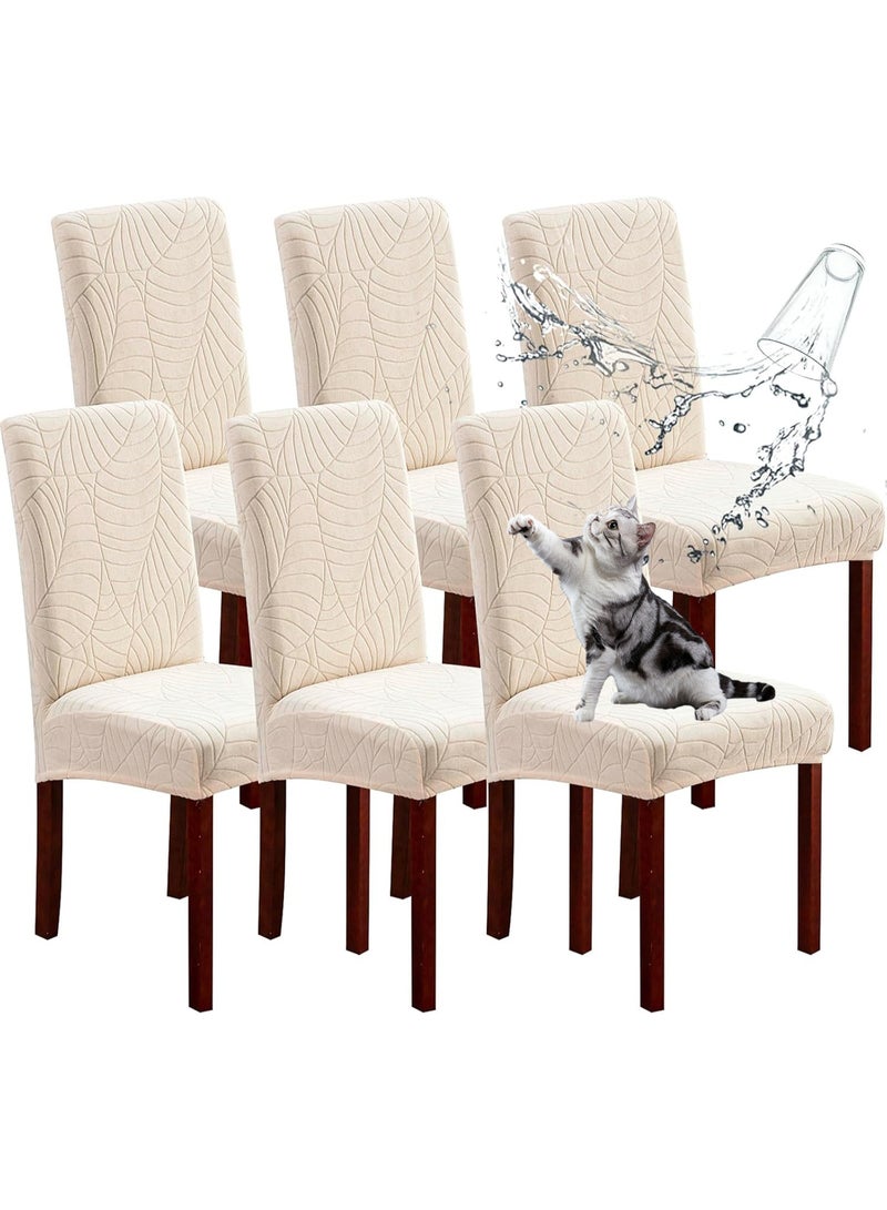 KINGMAZI Waterproof Chair Covers for Dining Room 6 Pack, Dining Chair Cover Removable Parson Chair Slipcover Chair Protectors Covers for Kitchen - Image 1
