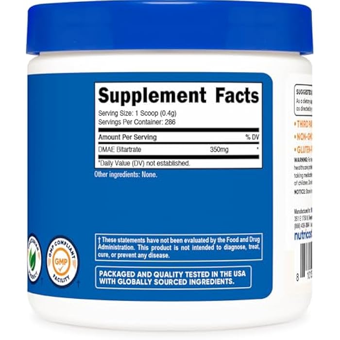 Nutricost Pure DMAE-Bitartrate Powder 100 Grams - Image 3