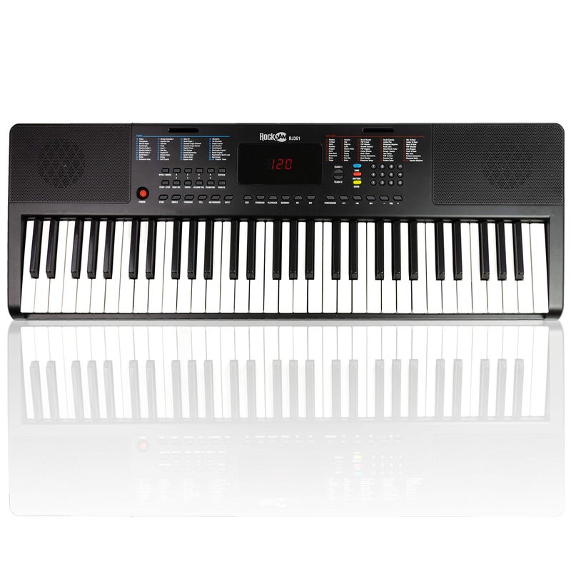 RockJam بيانو كهربائي مدمج بـ 61 مفتاح من روكجام مع شاشة LED، ملصقات مفاتيح ودروس - Image 3