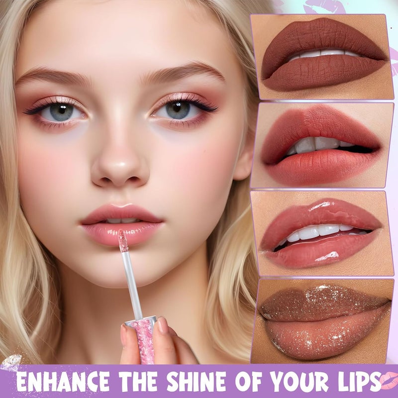 JCOOS DIY Lip Gloss Making Kit - 63PCS Diamond Matte Lip Gloss Base, Tubes & Pigment - Teen Girl Gifts - Image 3