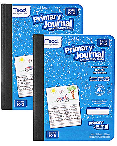 Mead Primary Journal Kindergarten Writing Tablet 2 Pack of BLUE Primary Composition Notebook for Grades K- 2, 100 Sheets (200 Pages) Creative Story Notebooks for Kids, 9 3/4 in by 7 1/2 in. - Image 1