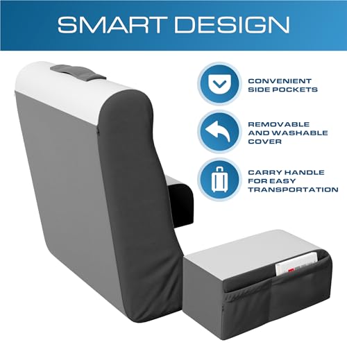 Kölbs Reading Pillow, Full Support Comfort Solid Foam, Back Cushion for Bed Sitting Up TV Book Gaming - Back Support Backrest Use on Mattress or Sofa (Grey/White, Tall) - Image 4