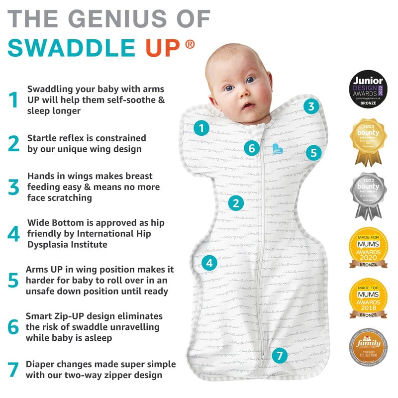 Love to Dream Organic Swaddle, Baby Sleep Sack, Swaddle Up Self-Soothing Swaddles for Newborns, Get Longer Sleep, Snug Fit Helps Calm Startle Reflex, 1.0 TOG Sleep Sack, 13-18.5lbs, Cream - Image 5