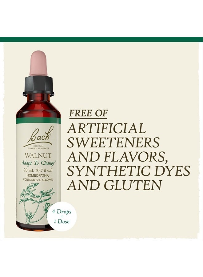 Bach علاجات الزهور الأصلية، الجوز للتكيف مع التغيير، جوهر زهري طبيعي هوموباثي، رفاهية شاملة وتخفيف التوتر، نباتي، 20 مل قطارة - Image 5