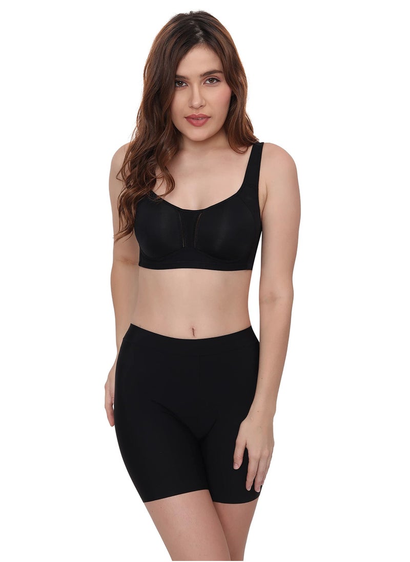 Glamroot - Full Support Minimizer Everyday Bra for Women Full Coverage | Wireless| Padded With Seamless Soft Cups, Black, B-Cup - Image 1