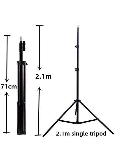 HT-18R Arm Lamp Live Bracket Fill Light Lamp Short Video Lighting Lamp Anchor Beauty LED Lamp Holder-Color:2.1 M Bracket