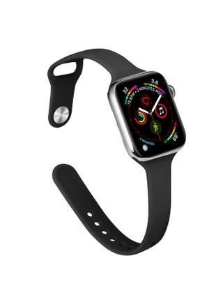 Replacement Strap Slimming Silicone Watch Band For Apple Watch Series 9&8&7 41mm / SE 3&SE 2&6&SE&5&4 40mm / 3&2&1 38mm Black - pzsku/Z03E25C1F4FABAB628F84Z/45/_/1714875603/cc1f5603-7396-48e0-9e2c-c31c2f83827b