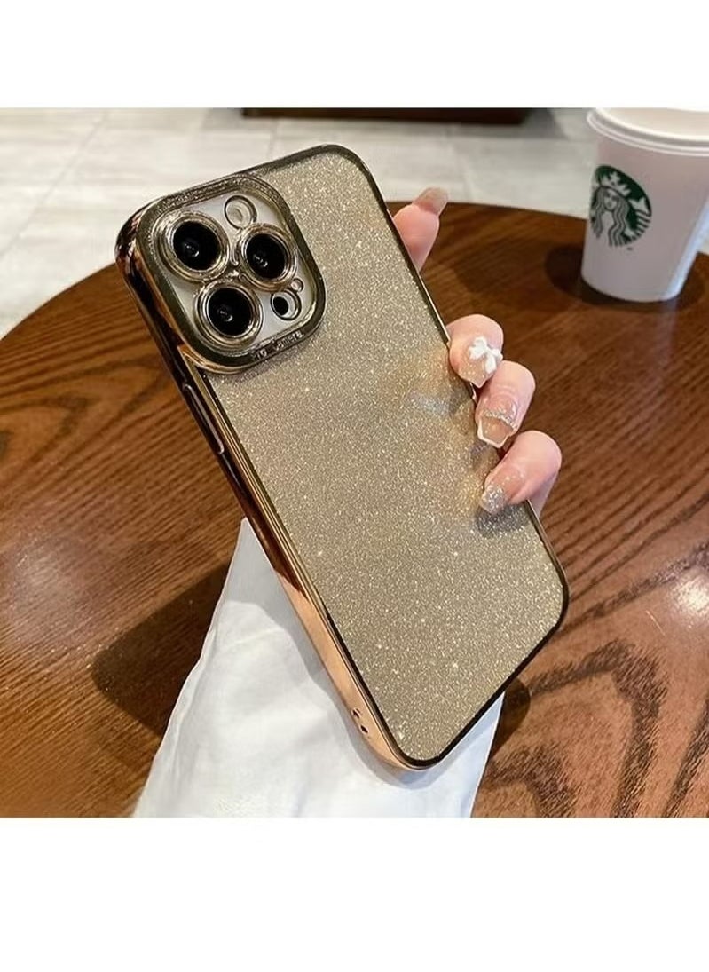 X-level iPhone 15 Pro Case Cover For Women Girls Glitter Luxury Flexible Plating Shockproof Full Camera Lens Protective Protection Accessories Phone Back Cover For 15 Pro Luxurious  - Image 4