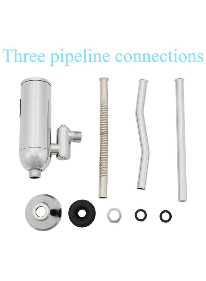 Lychee Light Automatic Touchless Urinal Flush Valve, Motion Sensor Copper, Three Outlet Pipes, Wall Mounted&Adjustable Water Flow, DC 6V, Ideal for Public Restrooms, English Installation Guide - Image 3