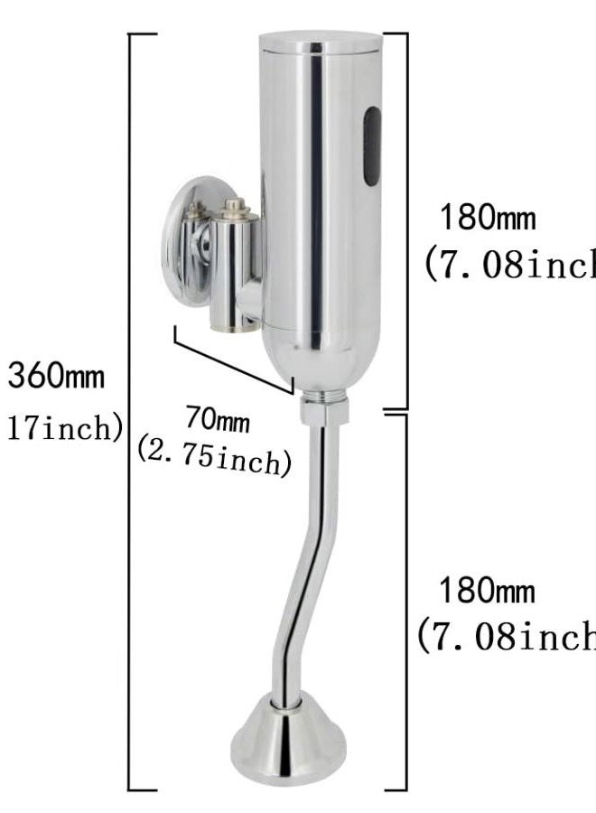 Lychee Light Automatic Touchless Urinal Flush Valve, Motion Sensor Copper, Three Outlet Pipes, Wall Mounted&Adjustable Water Flow, DC 6V, Ideal for Public Restrooms, English Installation Guide - Image 4