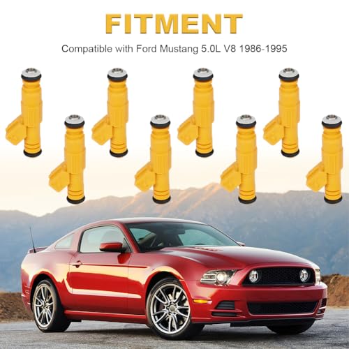 JDMON Fuel Injectors Compatible with Ford Mustang 50L V8 1986 1987 1988 1989 1990 1991 1992 1993 1994 1995 Replacement for 0280155701 - Image 3