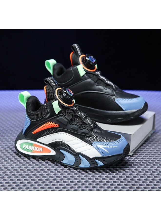 NIBEMINENT Spring Autumn Sport Shoes Boys Children's Rotating Buckle Shoes Summer Basketball Shoes Breathable - Image 2