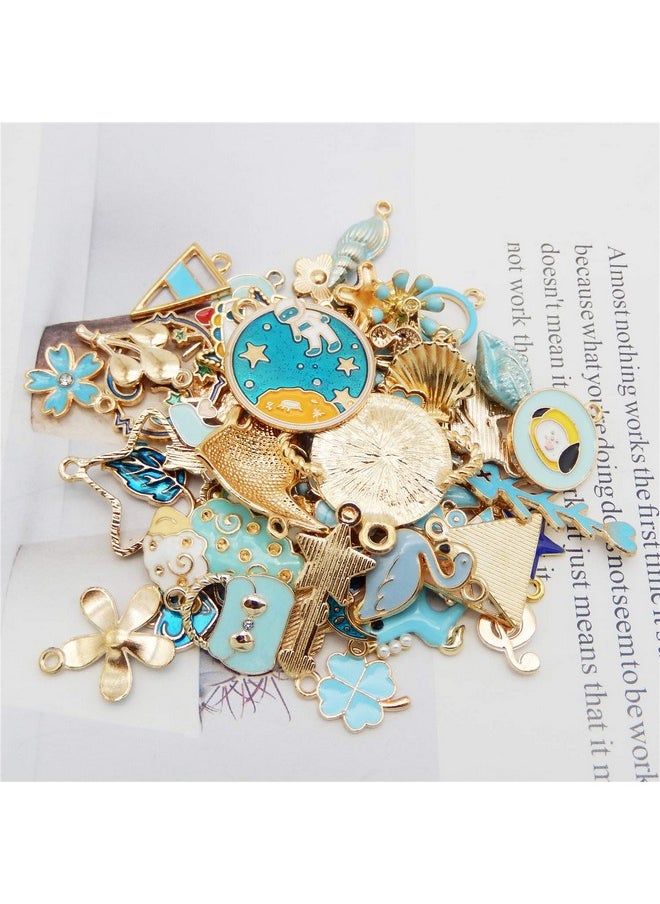 جولي وانغ 60 قطعة 30 Pairs مختلط المينا الأزرق موضوع Charms المعلقات لصنع المجوهرات السائبة مجموعة قلادة أقراط سوار النتائج الحرفية  - Image 4