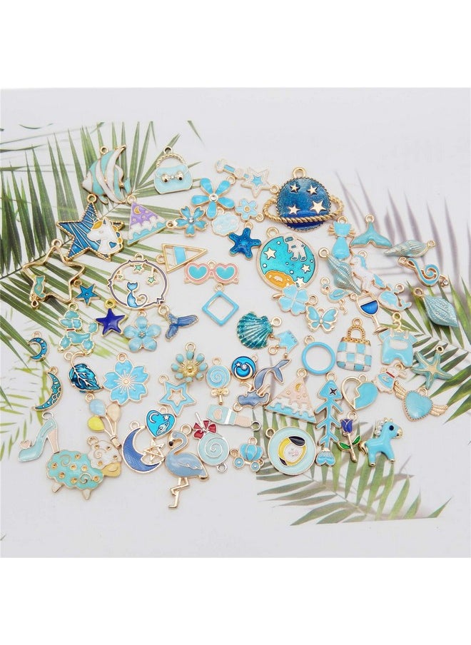 جولي وانغ 60 قطعة 30 Pairs مختلط المينا الأزرق موضوع Charms المعلقات لصنع المجوهرات السائبة مجموعة قلادة أقراط سوار النتائج الحرفية  - Image 3