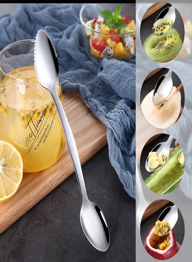 Ouliget Double End Grapefruit Spoons,Stainless Steel Fruit Spoon Utensil Set,Serrated Edges Ice Cream Scrape Cut Spoons For Fruit Dessert Cheese Vegetables,2 Pieces - Image 5