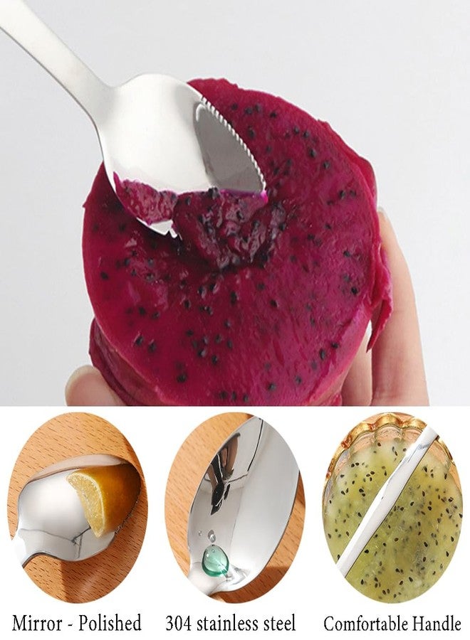 Ouliget Double End Grapefruit Spoons,Stainless Steel Fruit Spoon Utensil Set,Serrated Edges Ice Cream Scrape Cut Spoons For Fruit Dessert Cheese Vegetables,2 Pieces - Image 4