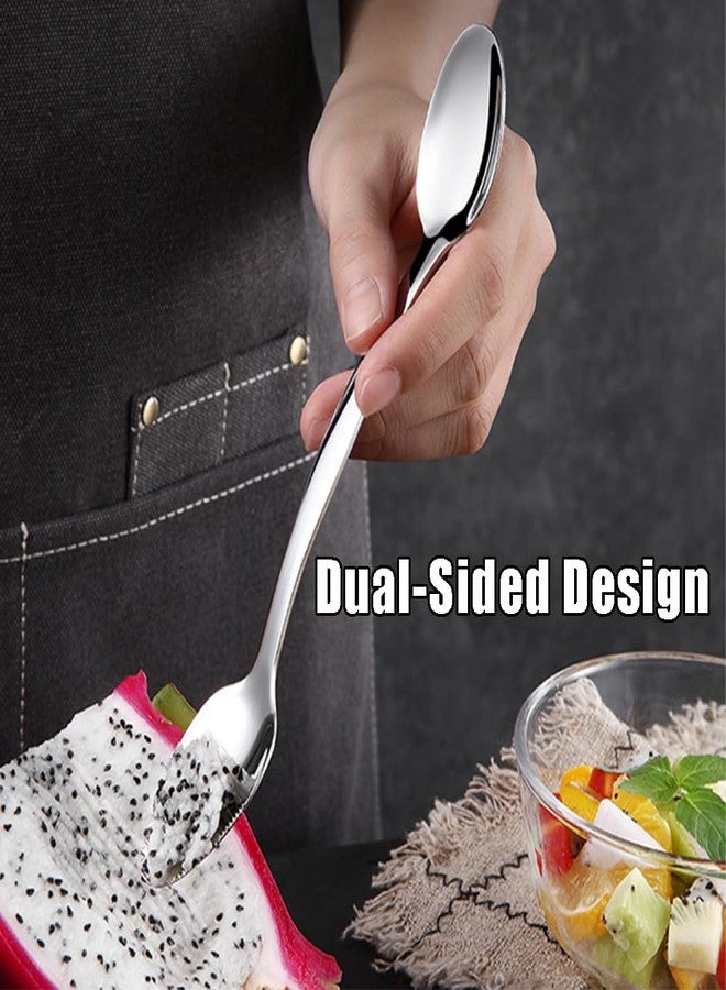 Ouliget Double End Grapefruit Spoons,Stainless Steel Fruit Spoon Utensil Set,Serrated Edges Ice Cream Scrape Cut Spoons For Fruit Dessert Cheese Vegetables,2 Pieces - Image 2