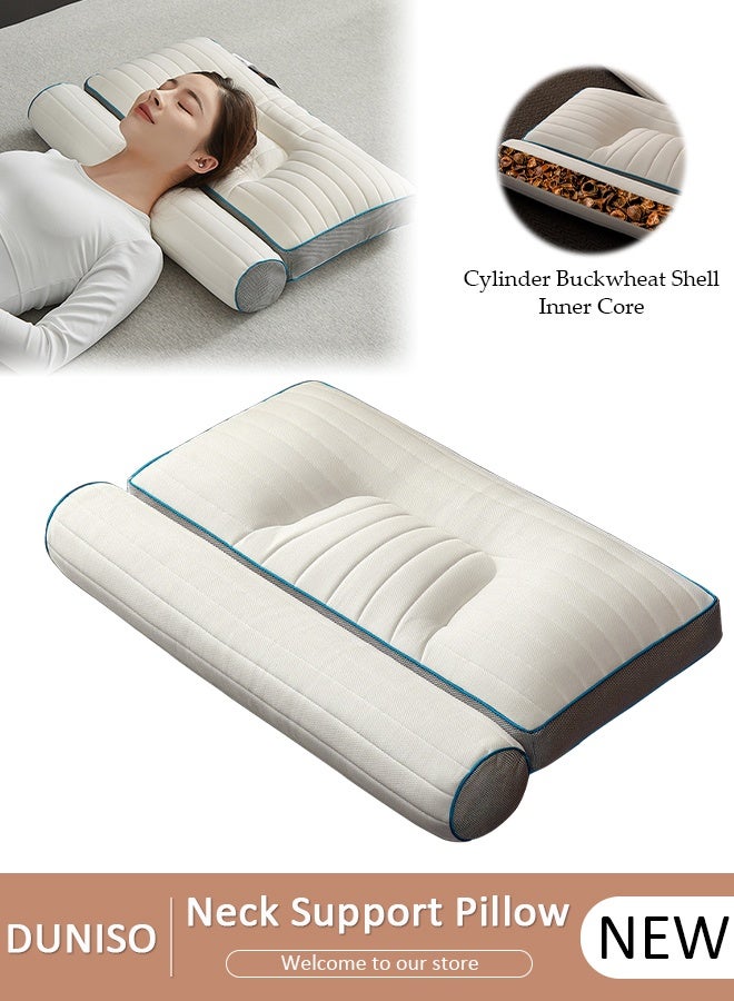 DUNISO 1PCS Comfort Ergonomic Pillow for Pain Relief Bed Pillow for Sleeping, Ergonomic Orthopedic Cervical for Neck and Shoulder Pain, Side Back Stomach Sleeper - Image 1