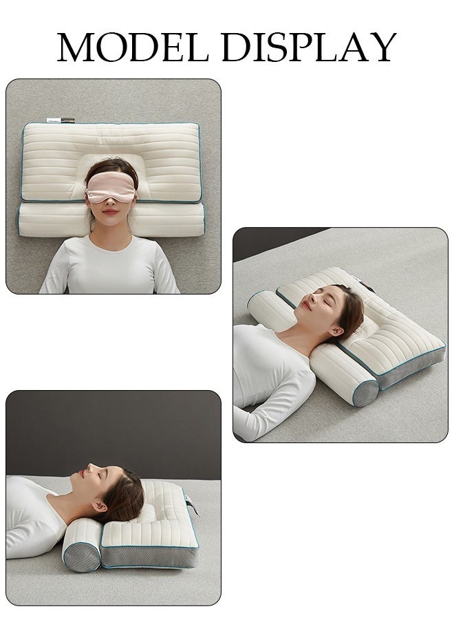 DUNISO وسادة مريحة ergonomics 1PCS لتخفيف الألم وسادة سرير للنوم، ergonomics طبية عنق للرقبة وألم الكتف، للنائم على الجنب والظهر والمعدة  - Image 3