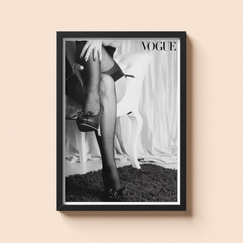 TNESSENTIAL 1920s Vintage Vogue Poster | Knee in Stockings | Old Money Fashion Print - Image 1