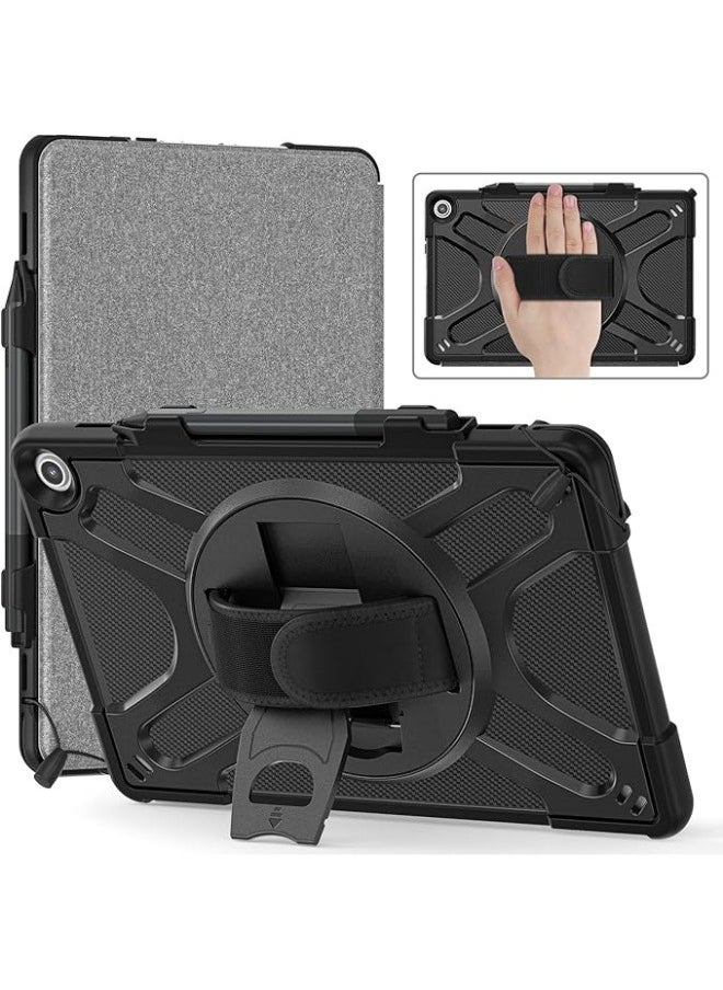 Compatible with Amazon Fire Max 11 Tablet Case (13th Generation, 2023 Release), Heavy Duty Rugged Protective Cover with Kickstand & Hand Strap
